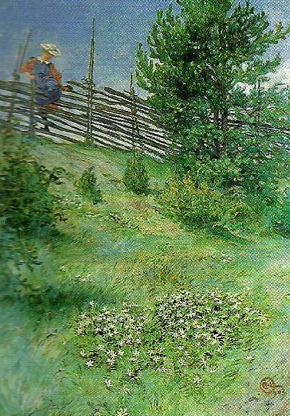 Carl Larsson flicka vid gardesgarden Norge oil painting art
